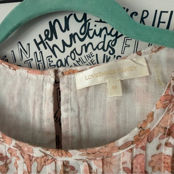 LOVESHACKFANCY Natasha Dress Vanilla Foam Ditsy Floral Print Size XS Cotton - Picture 8 of 16